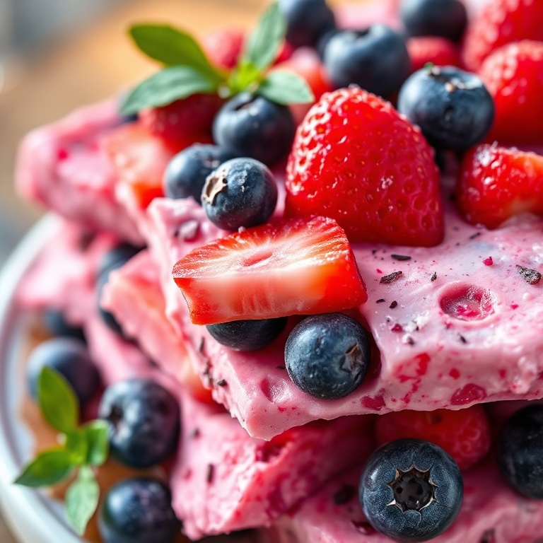 easy frozen yogurt berry bark