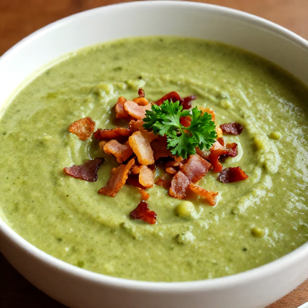 Bowl of Green Vegetable Soup