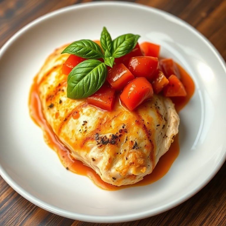 Finished Easy Grilled Bruschetta Chicken