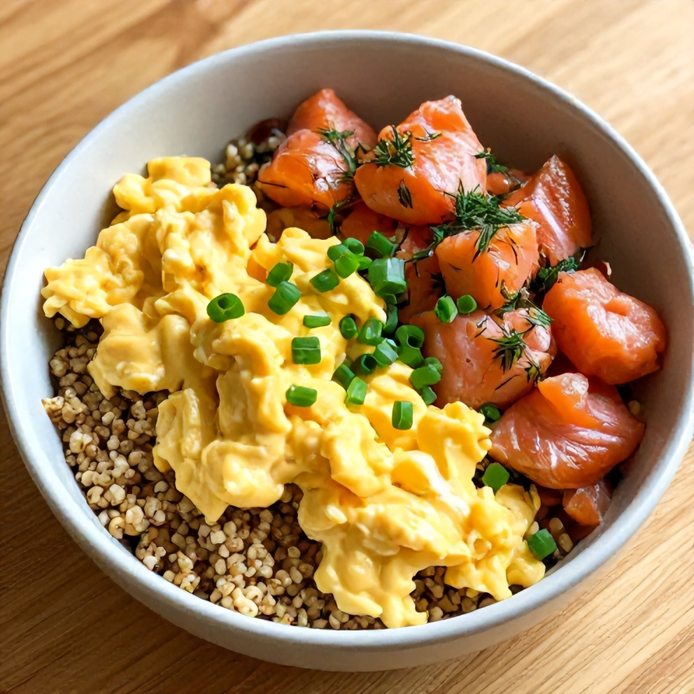 Finished Smoked Salmon Quinoa Breakfast Bowls