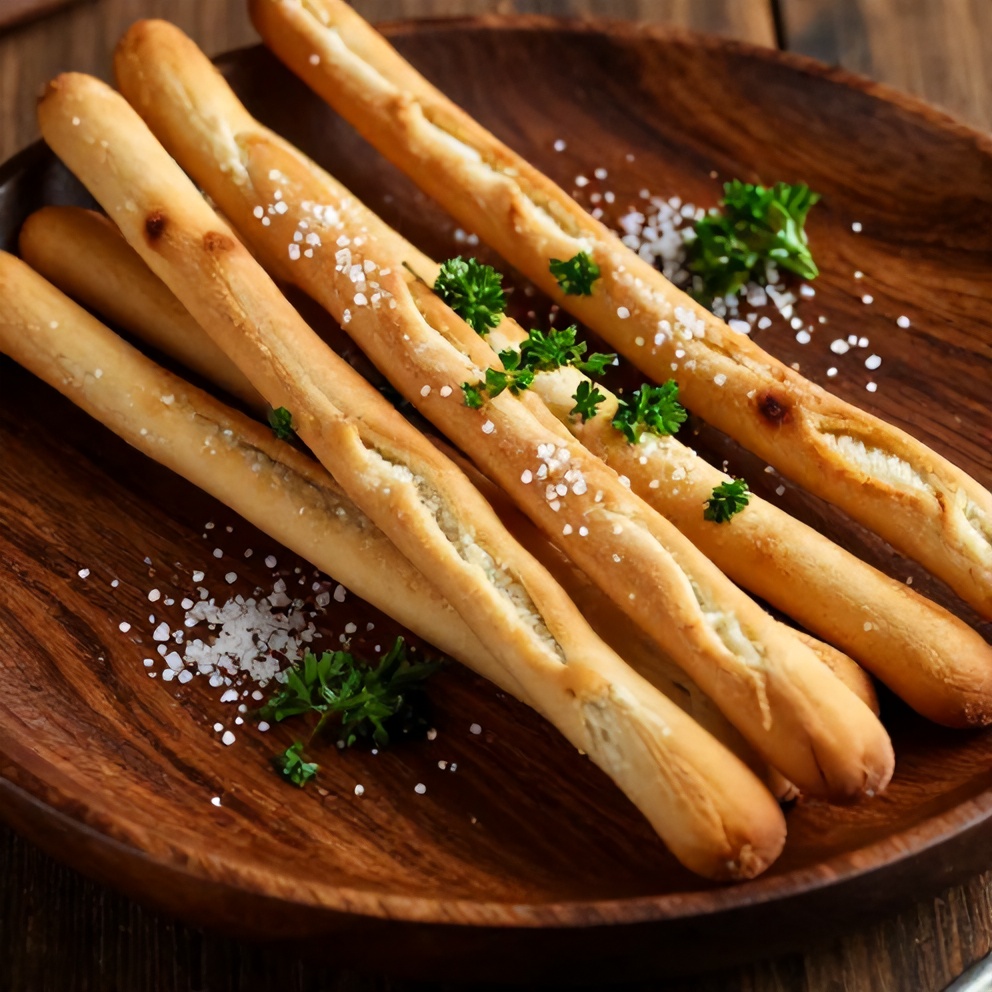 Plated homemade Olive Garden style breadsticks