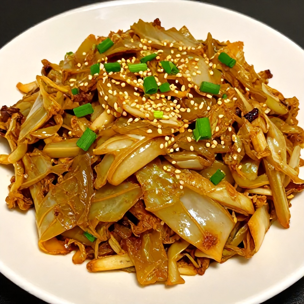 Plated Jamaican Cabbage Stir-Fry