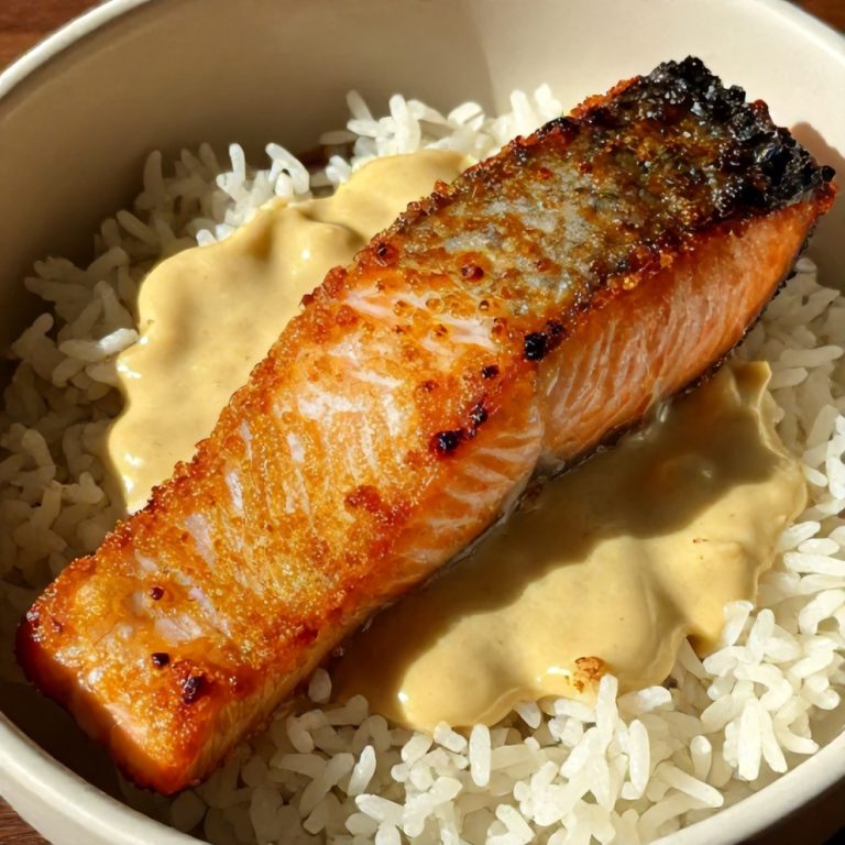 Easy Korean Gochujang Butter Salmon Rice Bowl