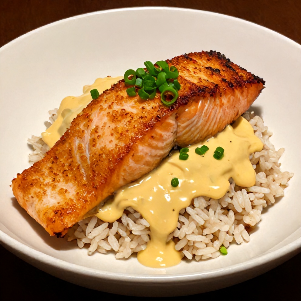 Gochujang Butter Salmon Rice Bowl