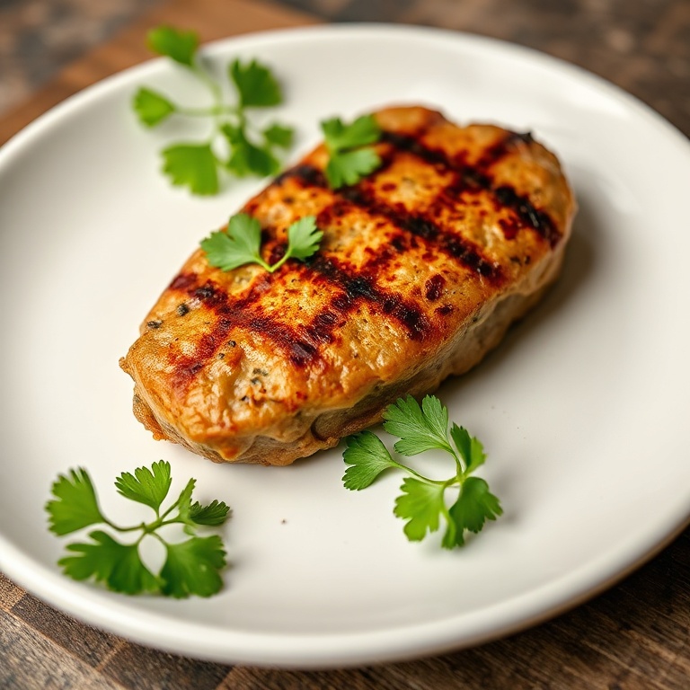 Perfectly grilled kafta on a plate with fresh parsley