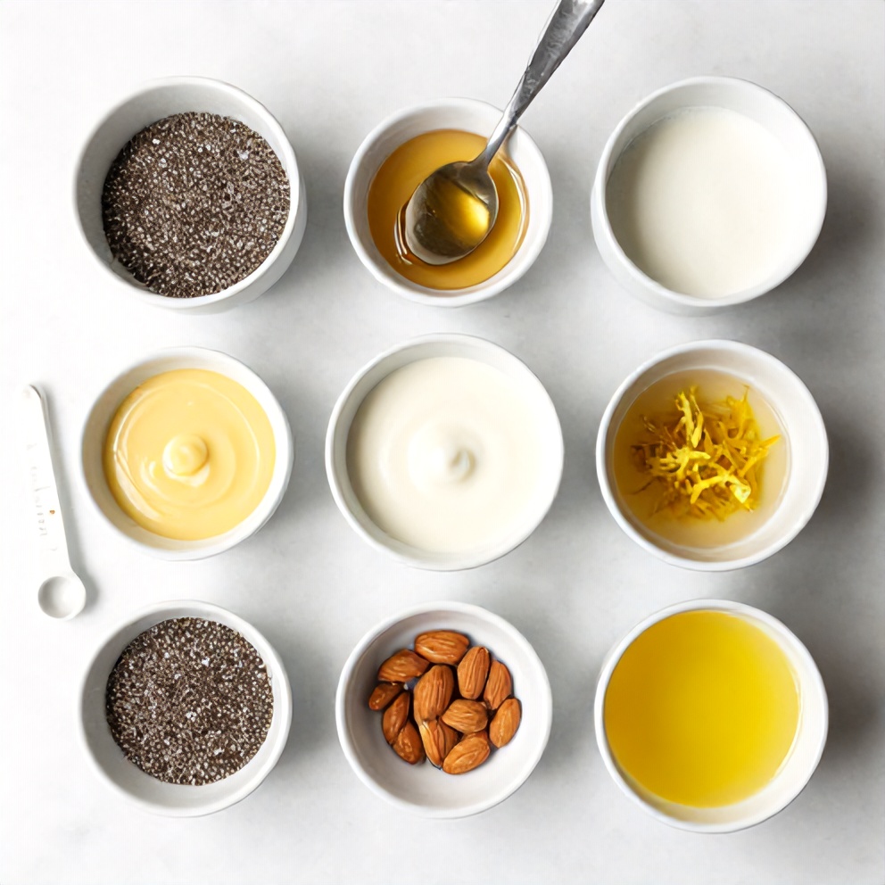 Raw ingredients for Lemon Curd Chia Pudding