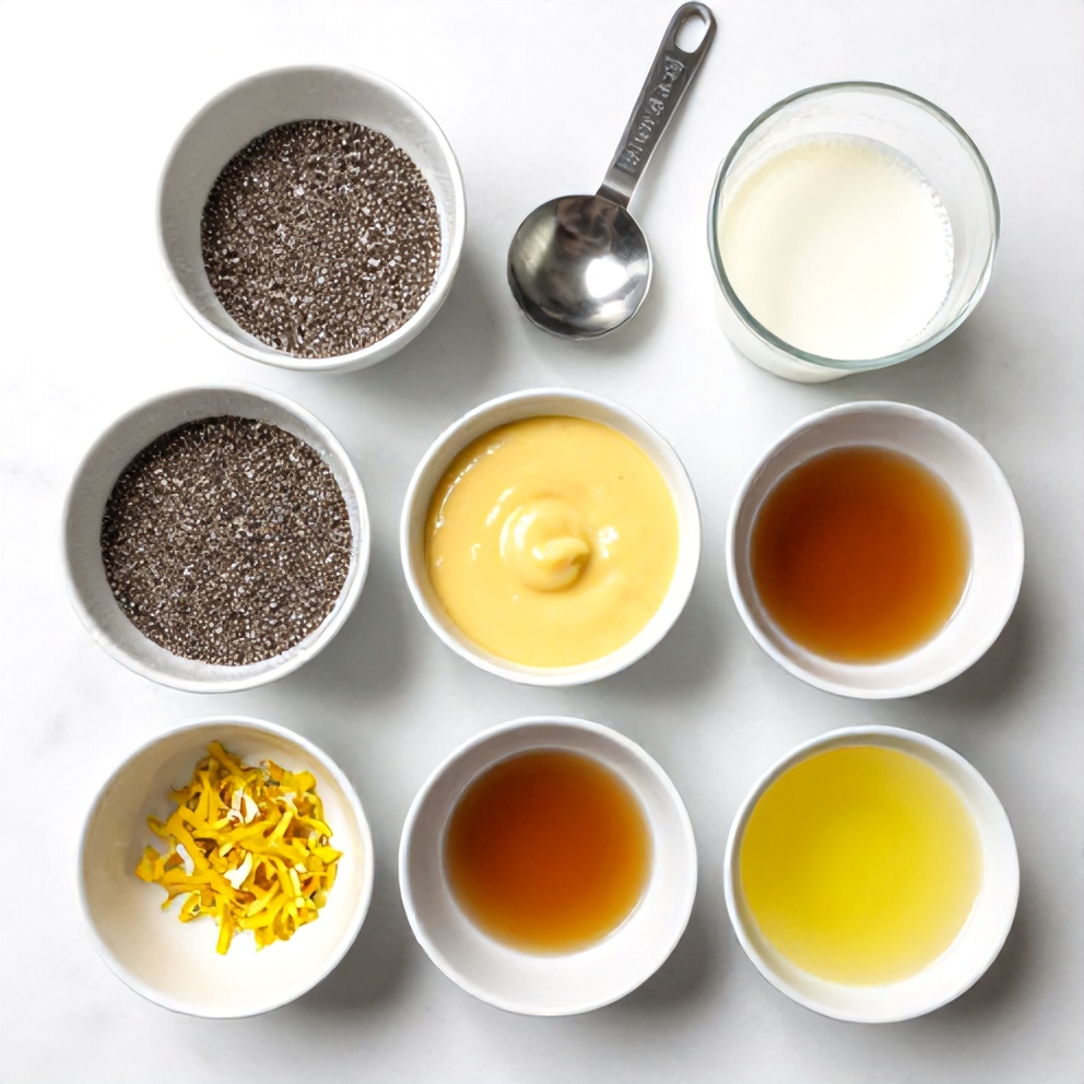 Raw ingredients for Lemon Curd Chia Pudding