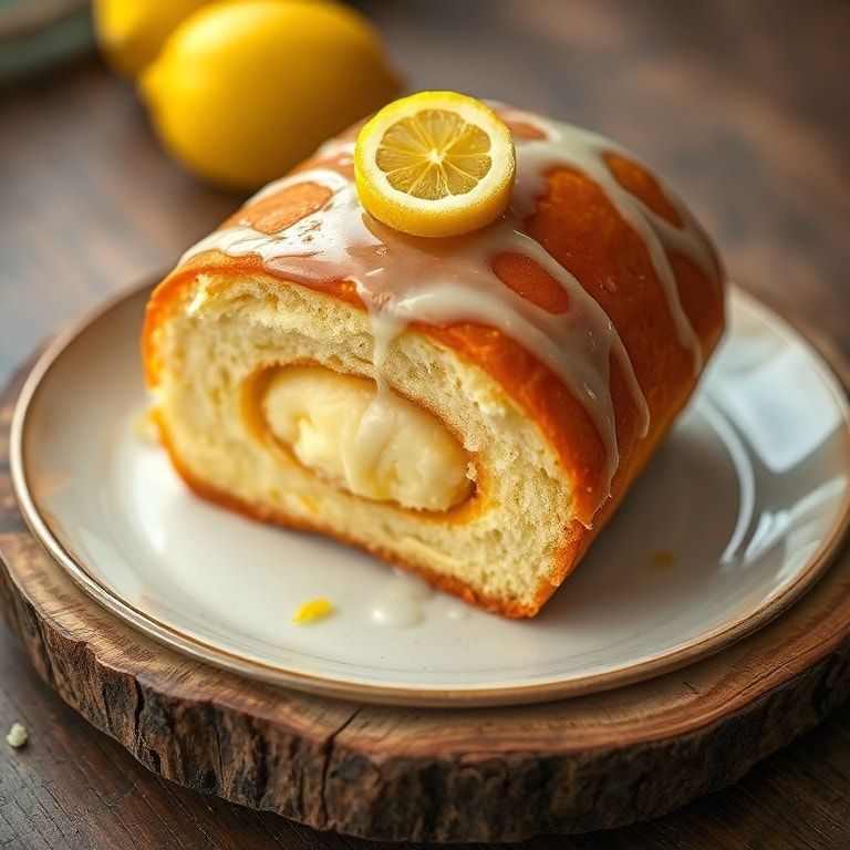 Fresh lemon rolls plated with zest garnish