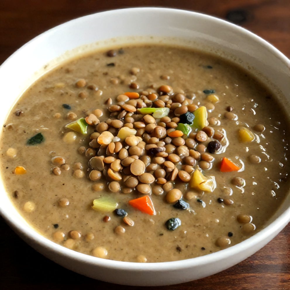 Bowl of Lentil and Vegetable Soup