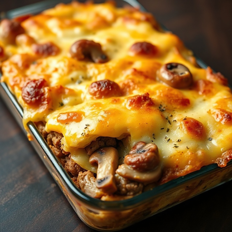 Easy Low Carb Philly Cheesesteak Casserole