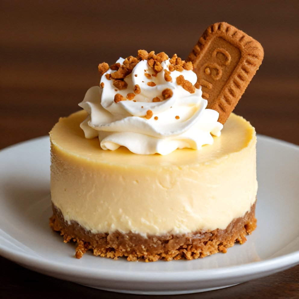 Individual No-Bake Biscoff Cheesecake Cups on a plate