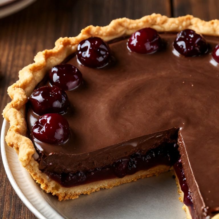 Easy No-Bake Chocolate Cherry Cream Pie