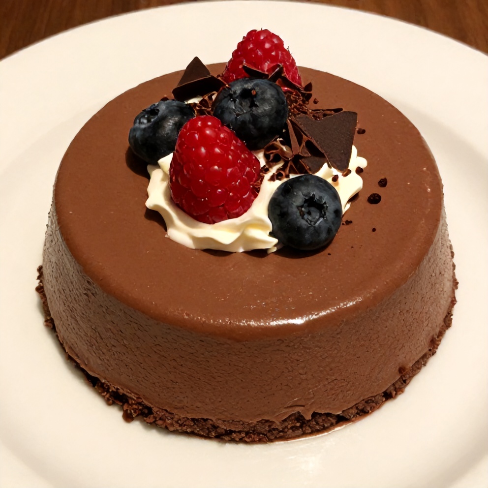 Plated No-Bake Chocolate Mousse with Berries