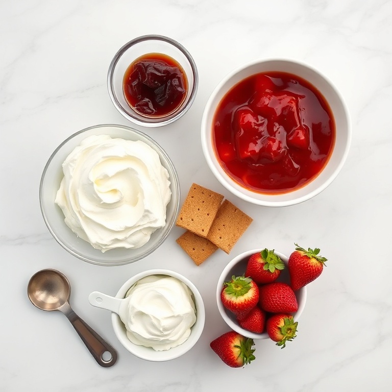 Ingredients for Easy No-Bake Strawberry Icebox Cake