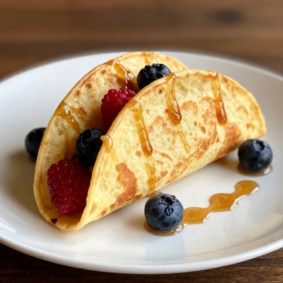 Easy pancake tacos ready to serve