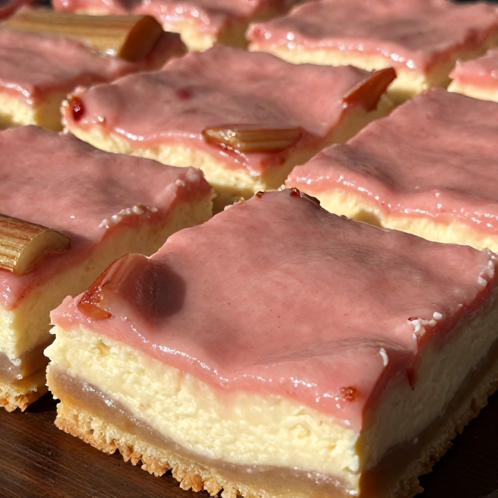Easy Rhubarb Cream Cheese Bars
