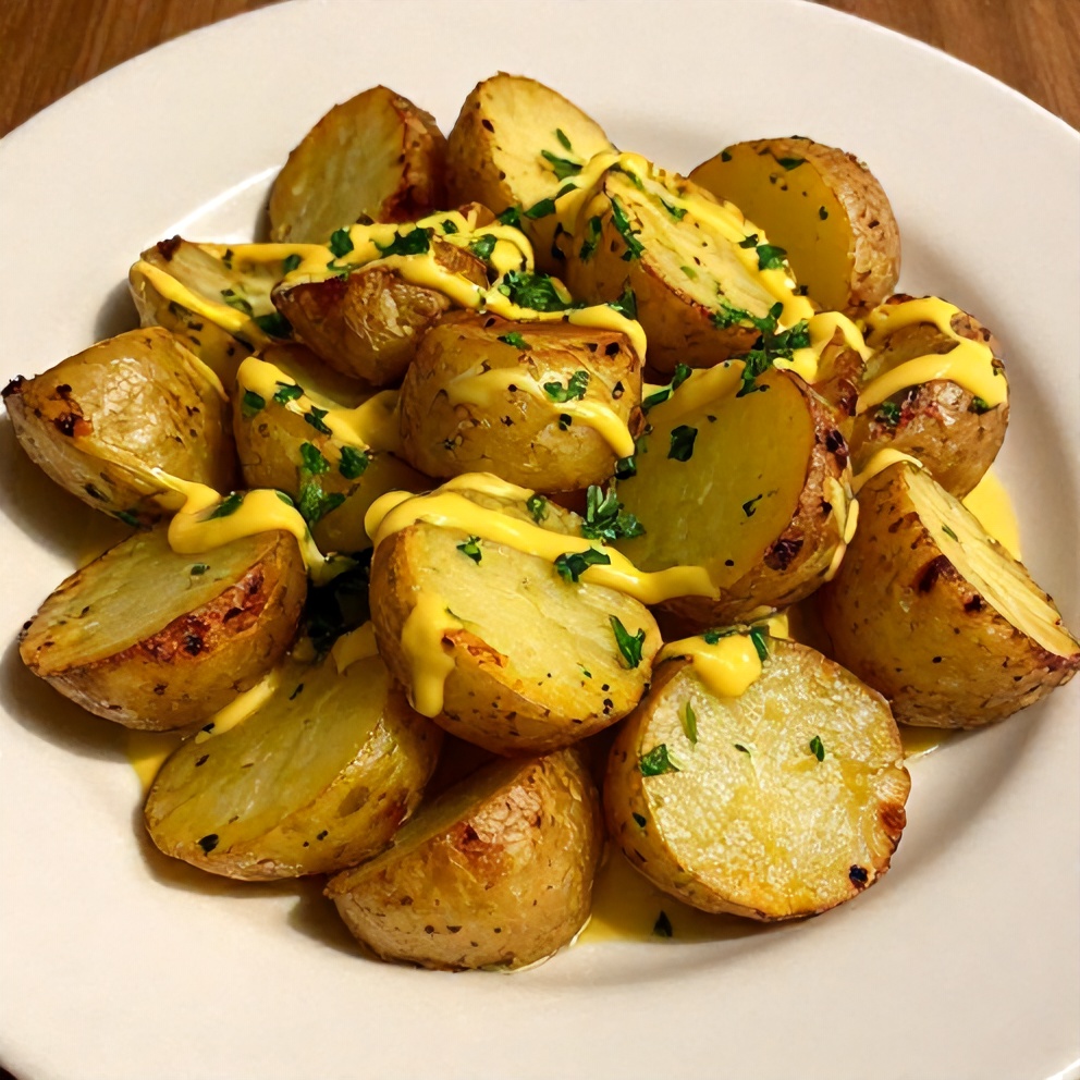 Plated Roasted Potato Salad with Fresh Herbs
