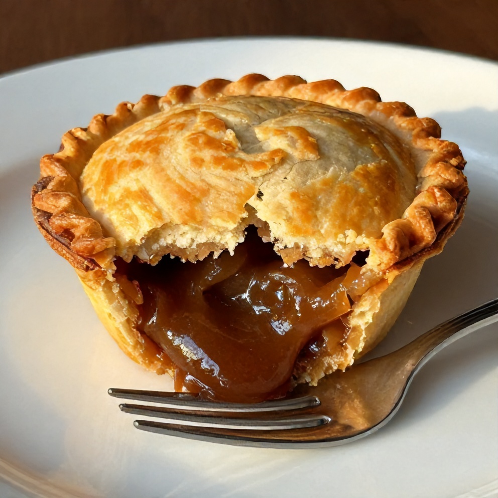 Close-up of a s'mores hand pie with a fork