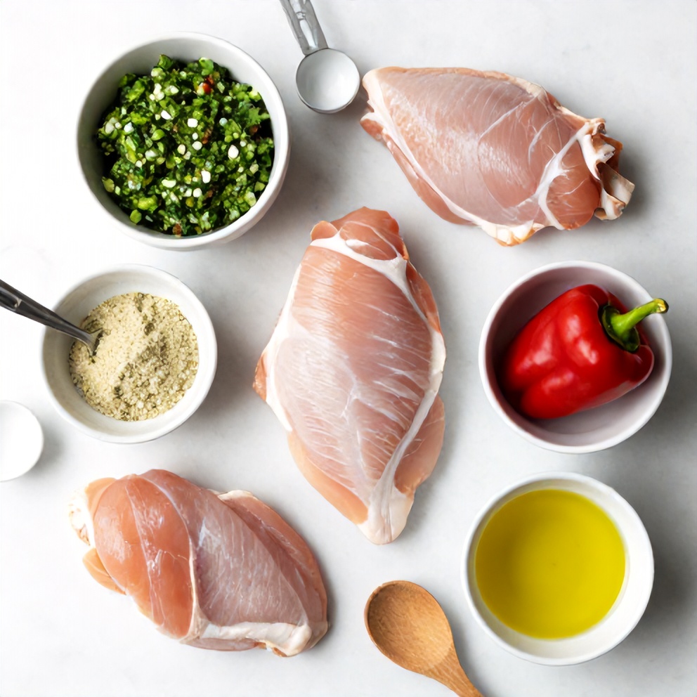 Raw ingredients for Salsa Verde Chicken