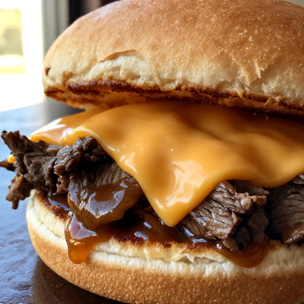 Easy Slow Cooker Beef and Cheddar Sandwiches
