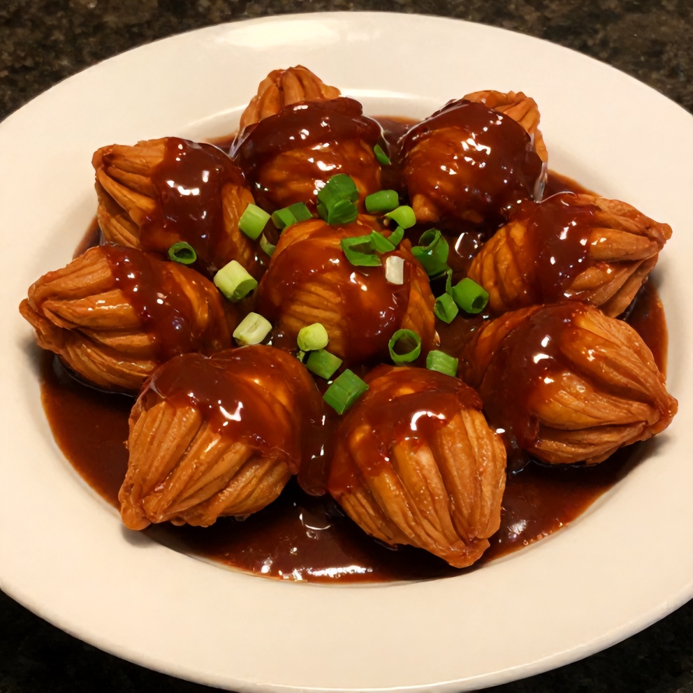 Plated Little Smokies in BBQ Sauce appetizer