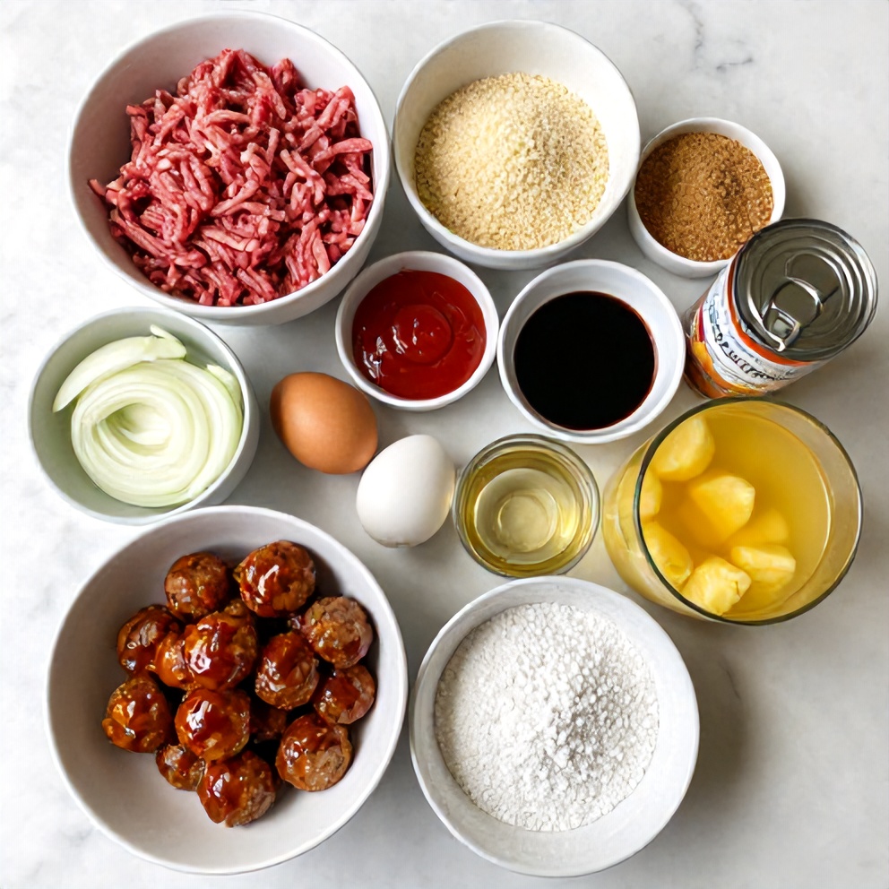 Ingredients for Slow Cooker Sweet and Sour Meatballs