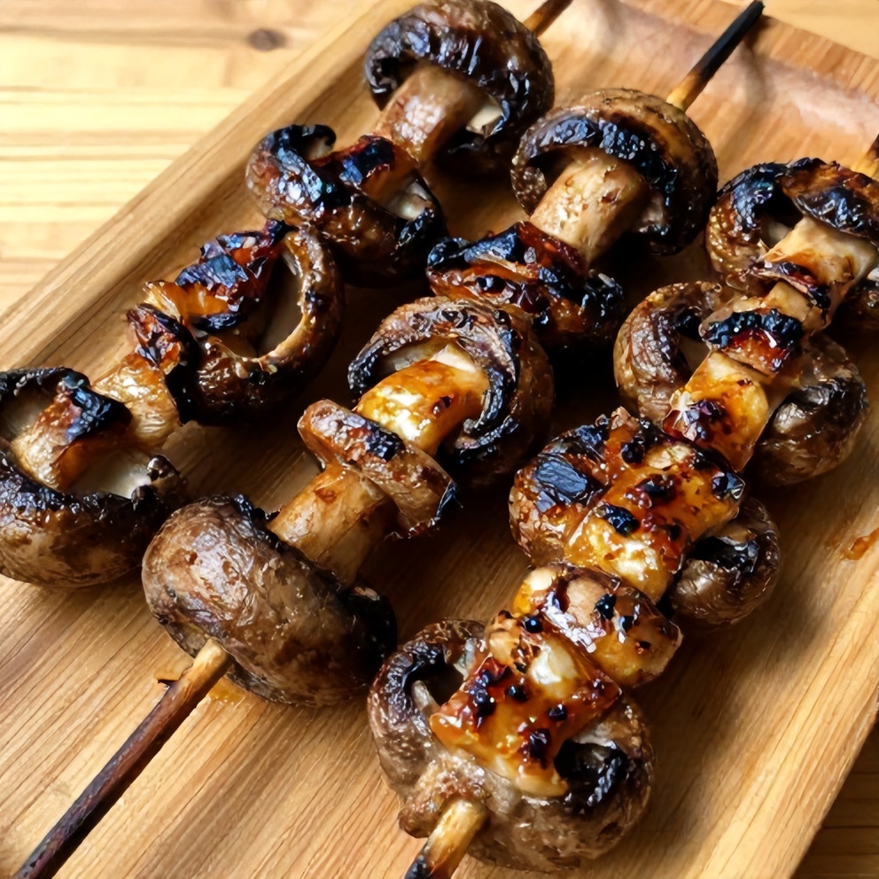 Easy Smoky Grilled Mushroom Skewers