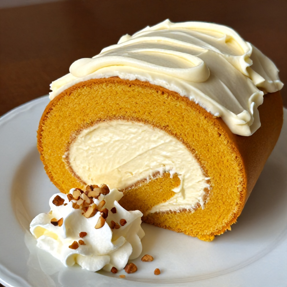 Pumpkin Roll with Cream Cheese Frosting