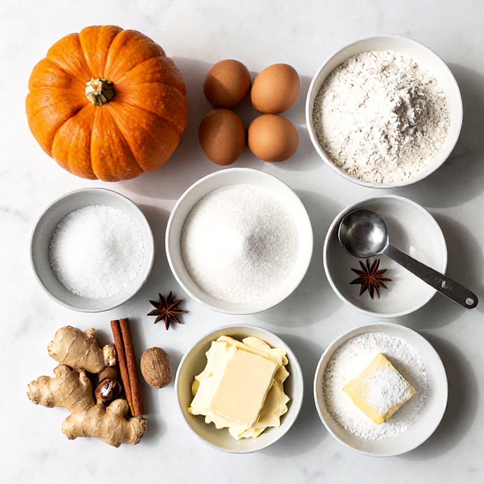 Ingredients for Easy Spiced Pumpkin Roll