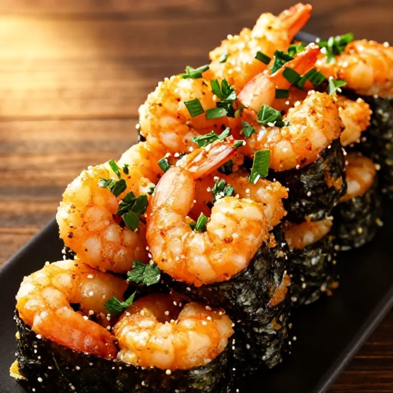 Easy Spicy Shrimp Sushi Stacks