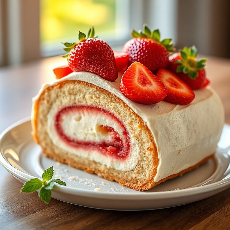 Easy Strawberry Cheesecake Roll