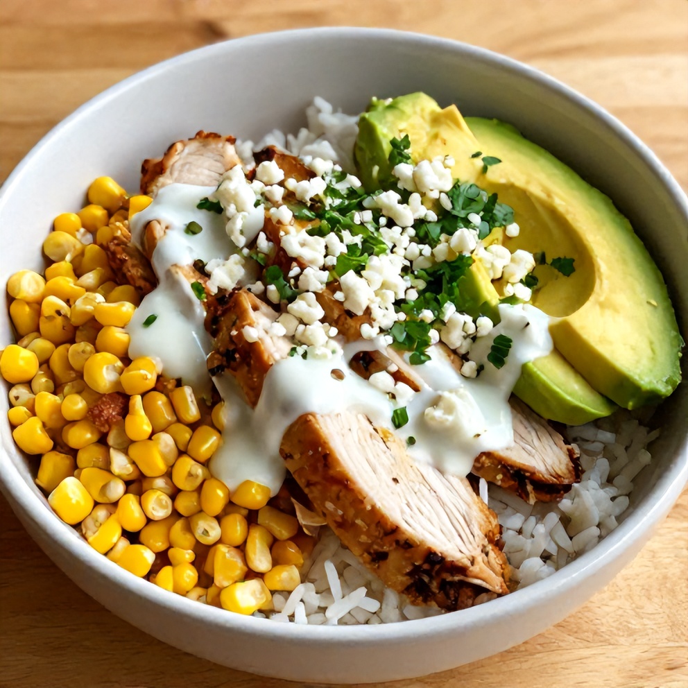 Easy Street Corn Chicken Bowl with Rice