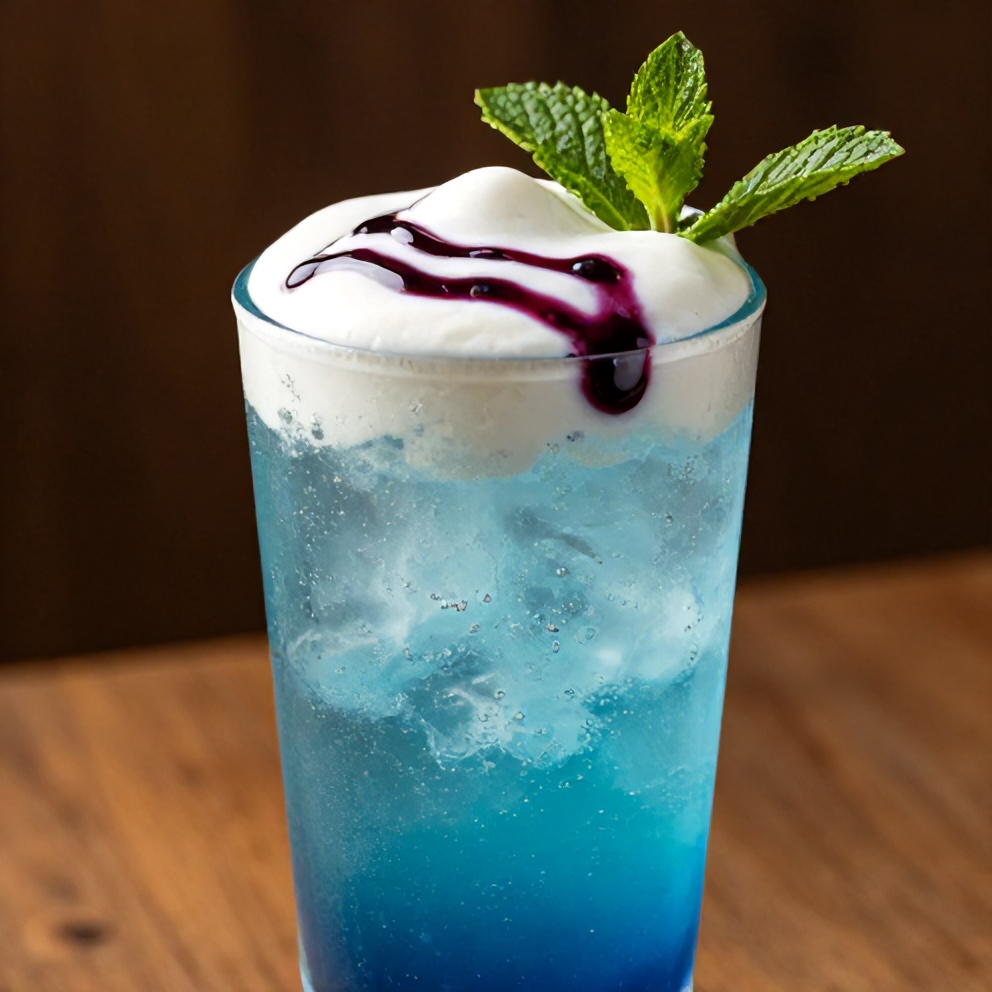 Italian Cream Soda with Sugar Free Blueberry Syrup