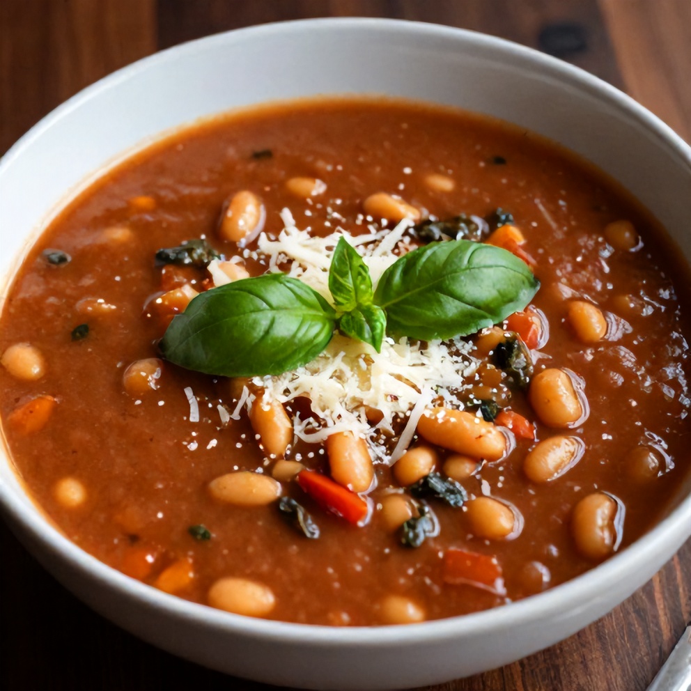 Easy Summer Minestrone Soup with Fresh Basil and Beans