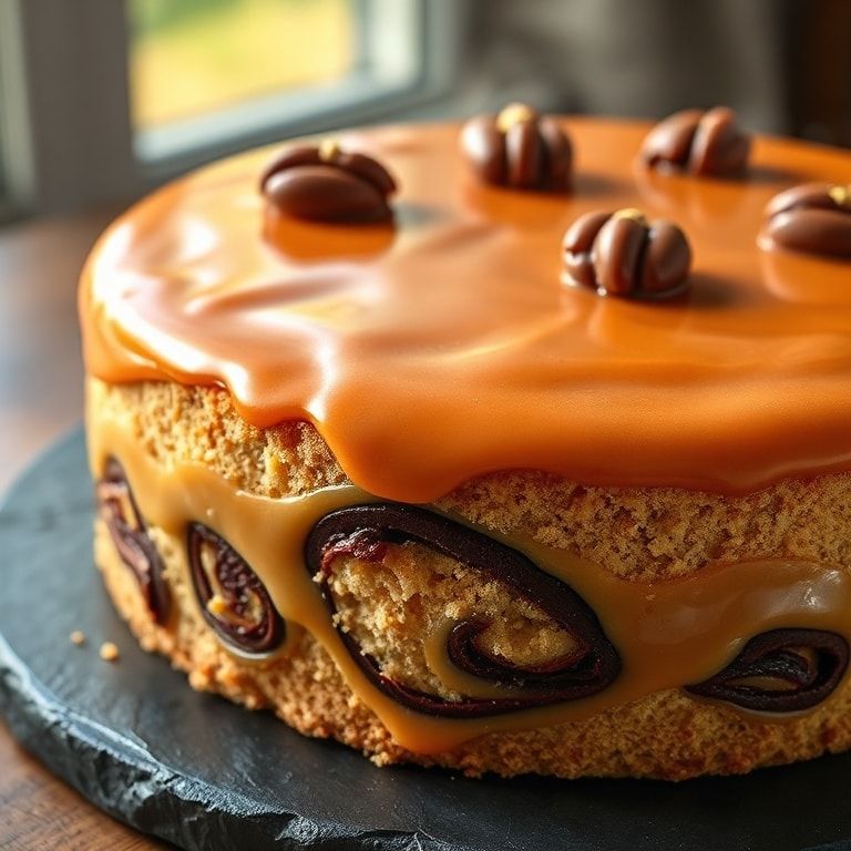 Easy Turtle Caramel Cake
