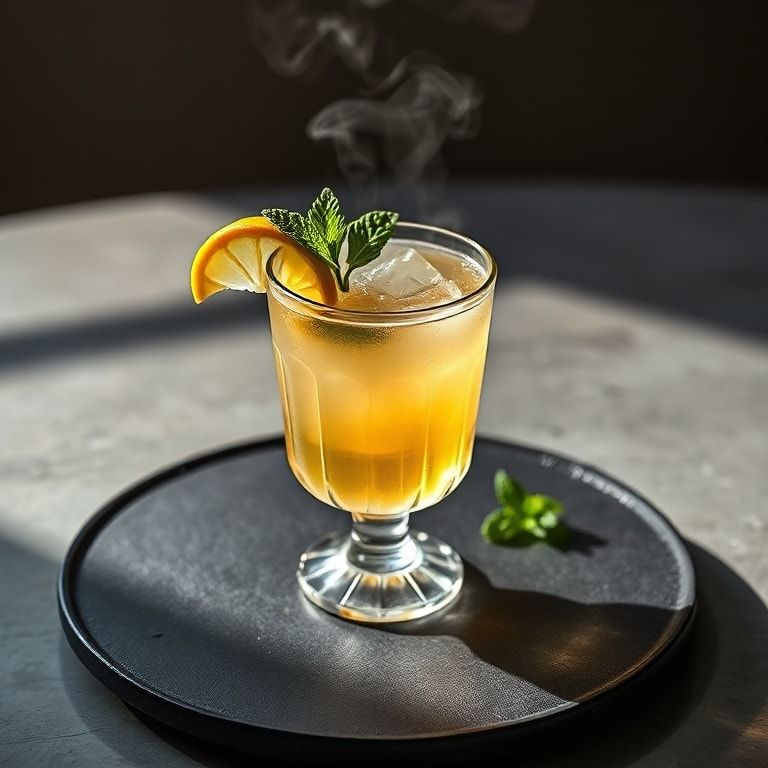 Finished mocktail on crystal glass