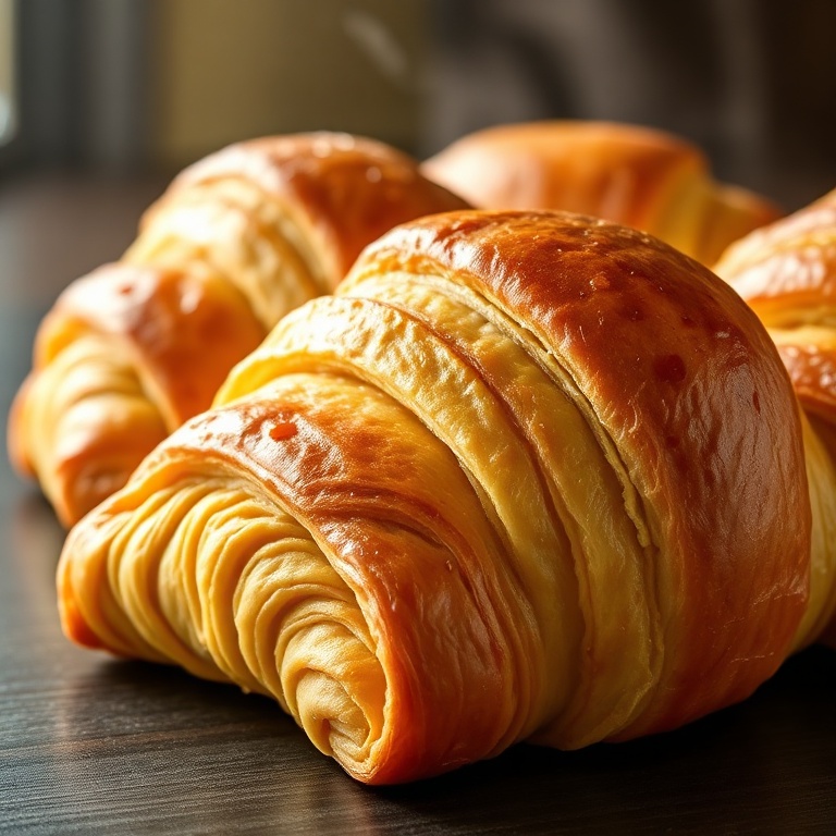 flaky gluten free croissants