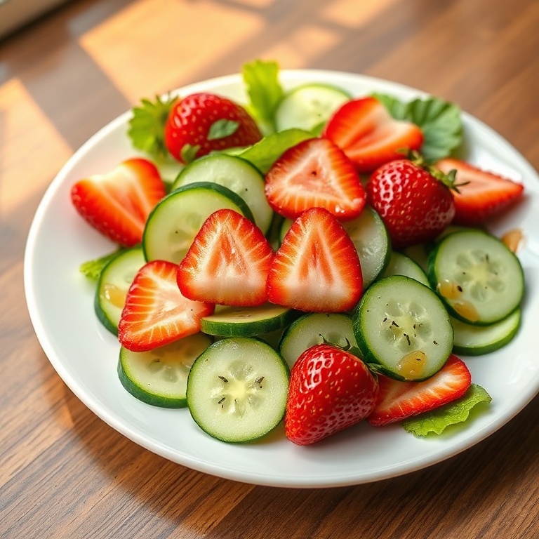Fresh Cucumber Strawberry Salad