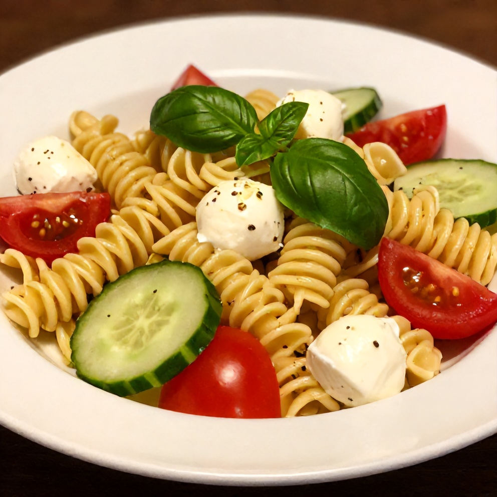 Plated Fresh Italian Pasta Salad