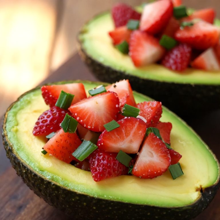 fresh strawberry salsa stuffed avocados