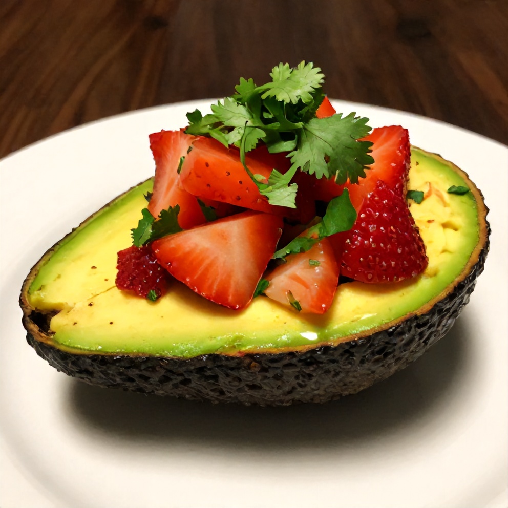 Crispy Fresh Strawberry Salsa Stuffed Avocados