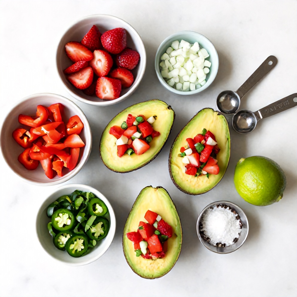 Fresh Strawberry Salsa Stuffed Avocados Ingredients