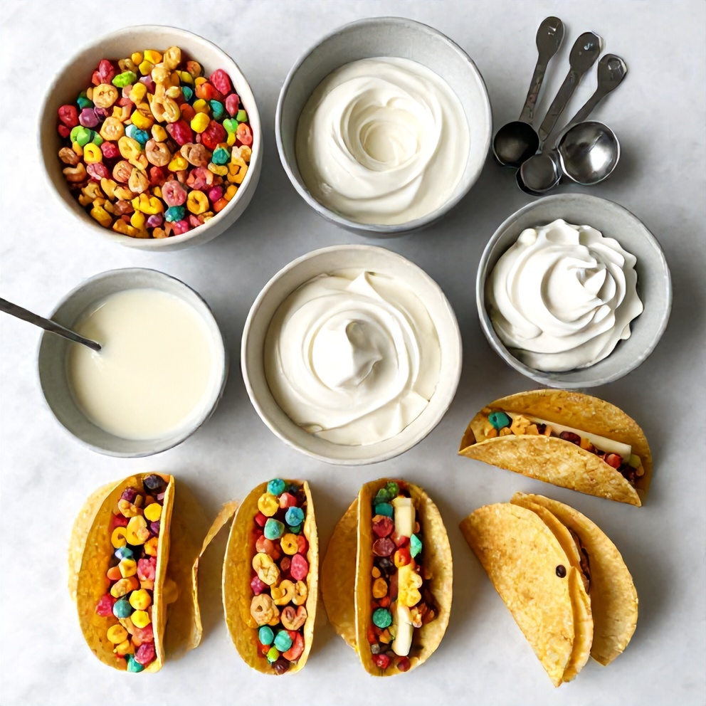 Fruity Pebbles Cheesecake Tacos Ingredients