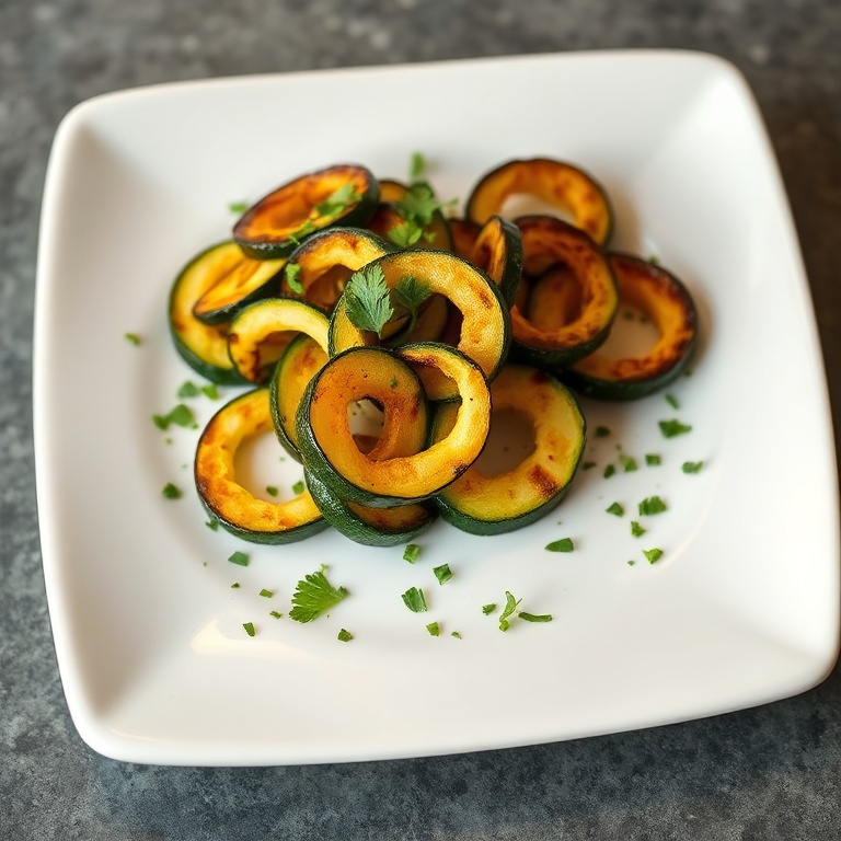 Plated grilled zucchini