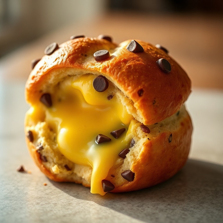 homemade chocolate chip custard brioche