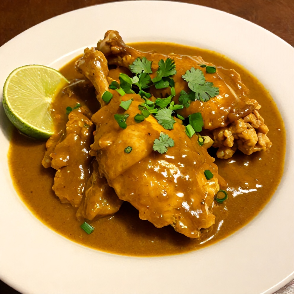 Plated Jamaican Curry Chicken
