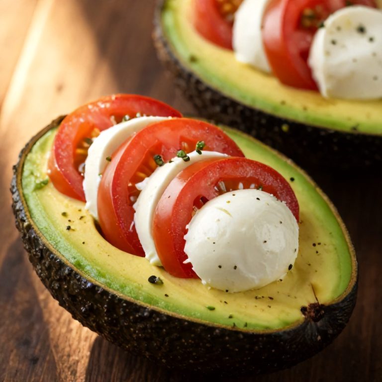 keto caprese stuffed avocado bites