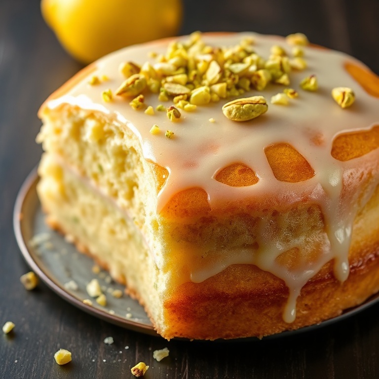 Lemon Pistachio Ricotta Cloud Cake