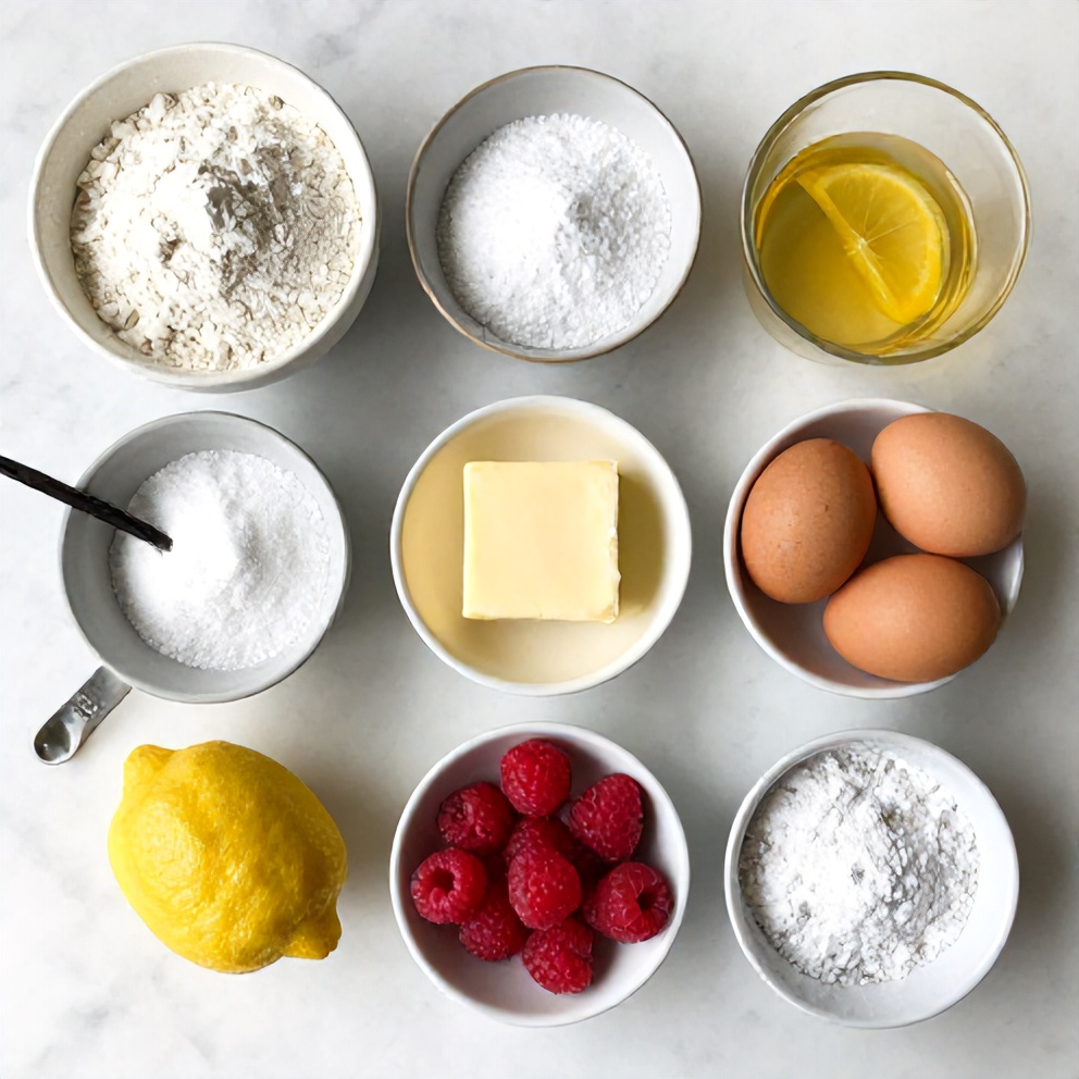 Raw Ingredients for Lemon Raspberry Cupcakes