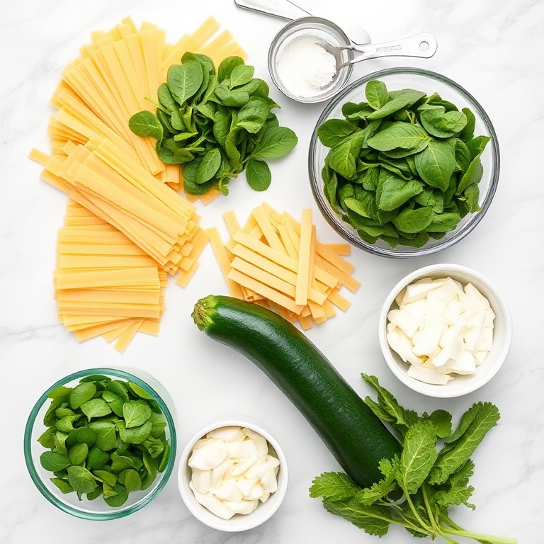 Ingredients for Loaded Veggie White Lasagna